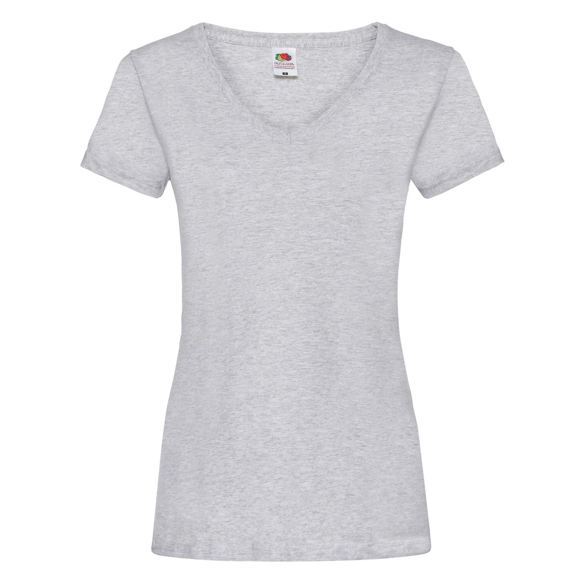 Fruit of the Loom Womens/Ladies Valueweight Heather Deep V T-Shirt