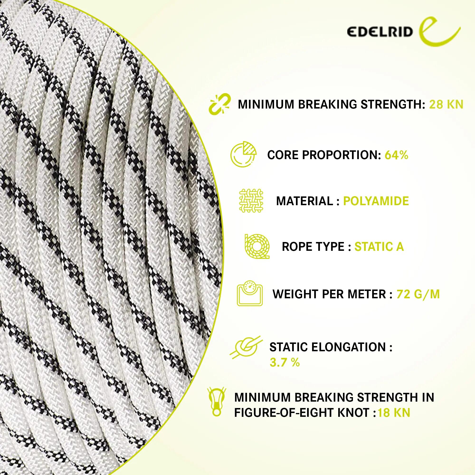 Static Climbing Rope Performance 10.5mm (100mtr) - Snow -  3