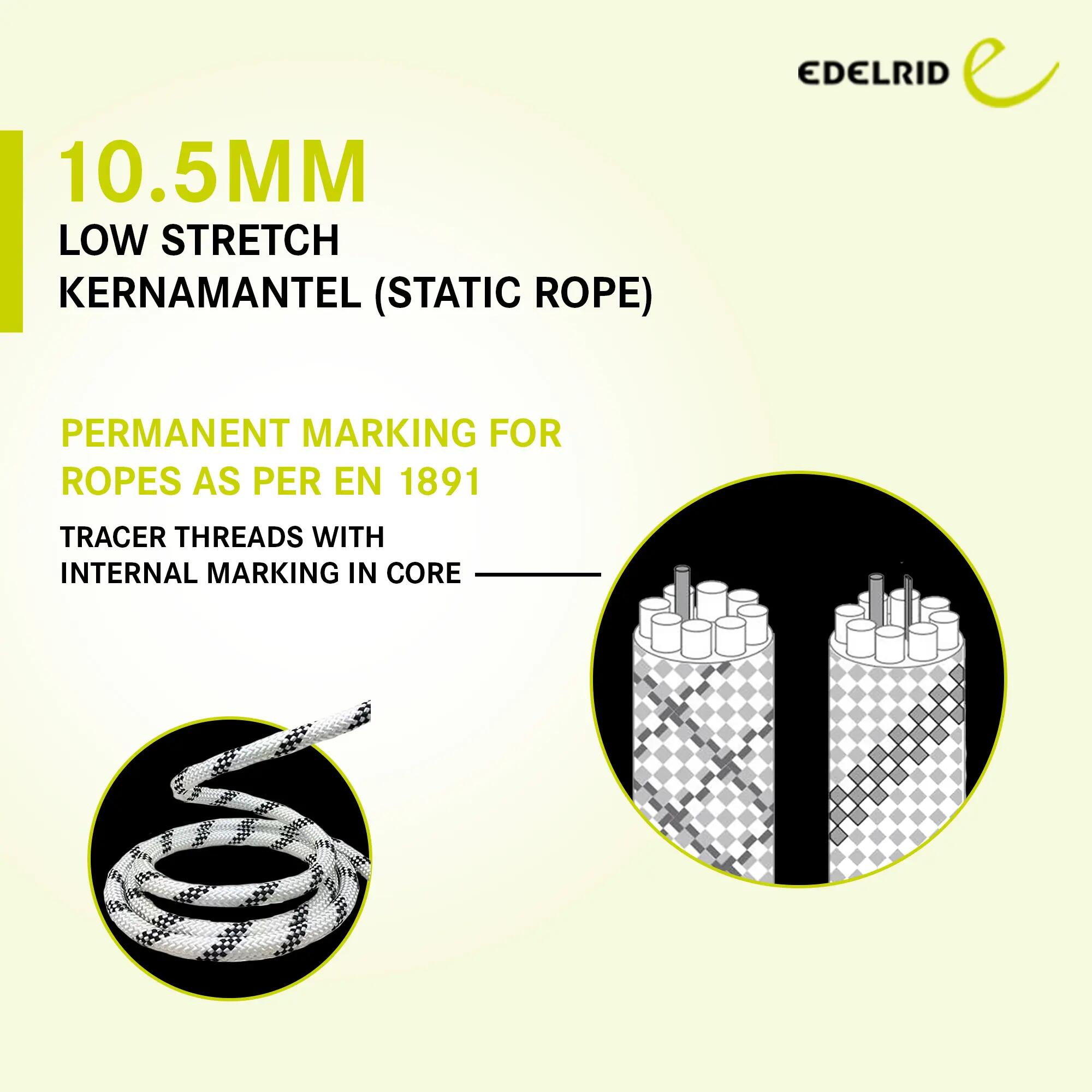 Static Climbing Rope Performance 10.5mm (100mtr) - Snow -  2