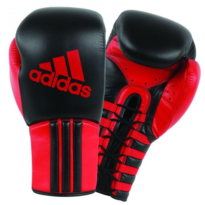 Adidas Safety Sparring Bokshandschoenen met Vetersluiting - Zwart/Rood - 14 oz