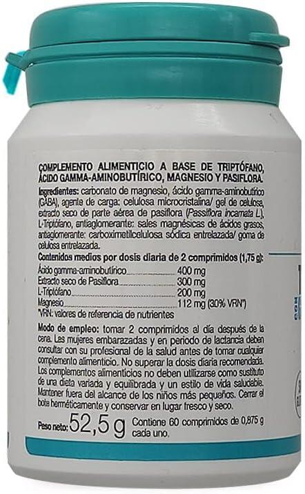 TRIPTOFANO CON GABA + PASIFLORA Y MAGNESIO (60 comp.) 2/2