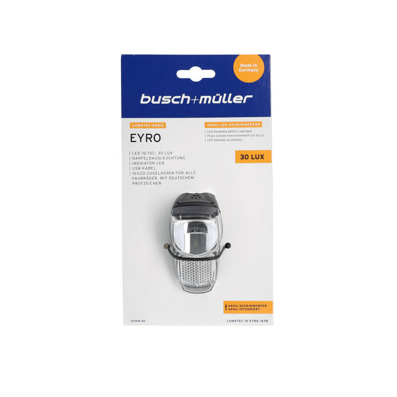Luz Delantera Lumotec IQ Eyro - 30 Lux - Recargable por USB 3/4