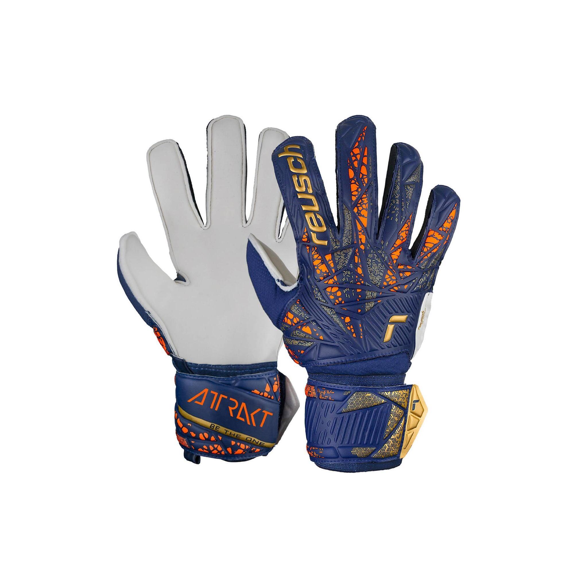 Reusch - Gants De Gardien Football - Attrakt Solid Bleu Adulte - Gants De Gardien - Bleu|jaune - 7,5 - Decathlon