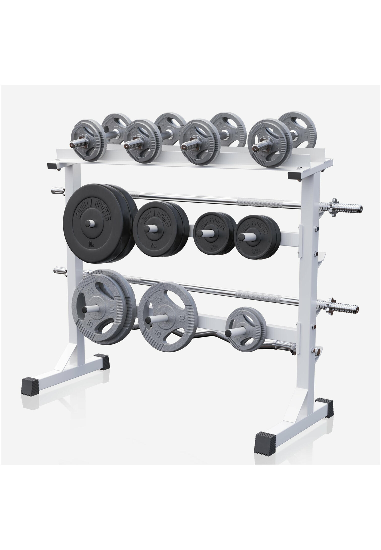 Rack porta-pesi Gorilla Sports acciaio 120×50×96 cm 350 kg 7/7