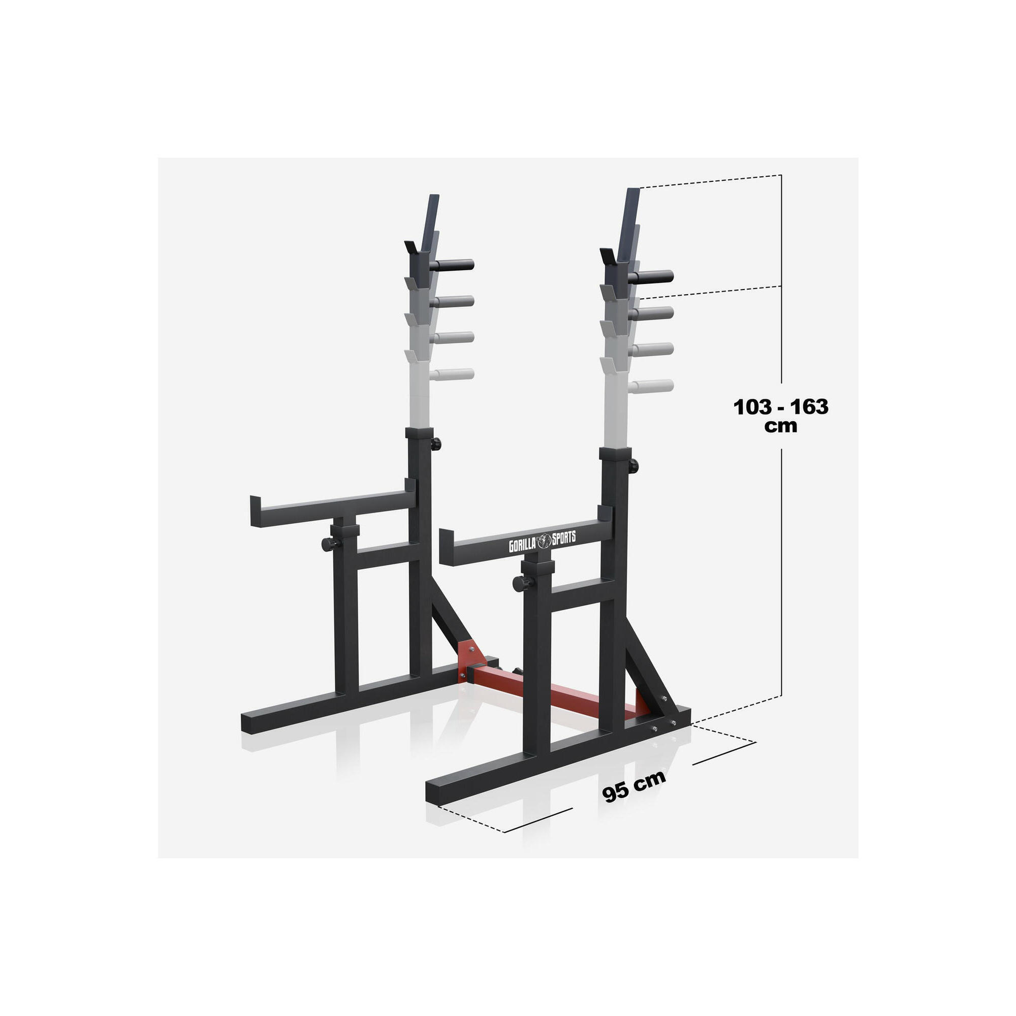 GORILLA SPORTS RACK REGOLABILE PER SQUAT E PANCA | BODYBUILDING