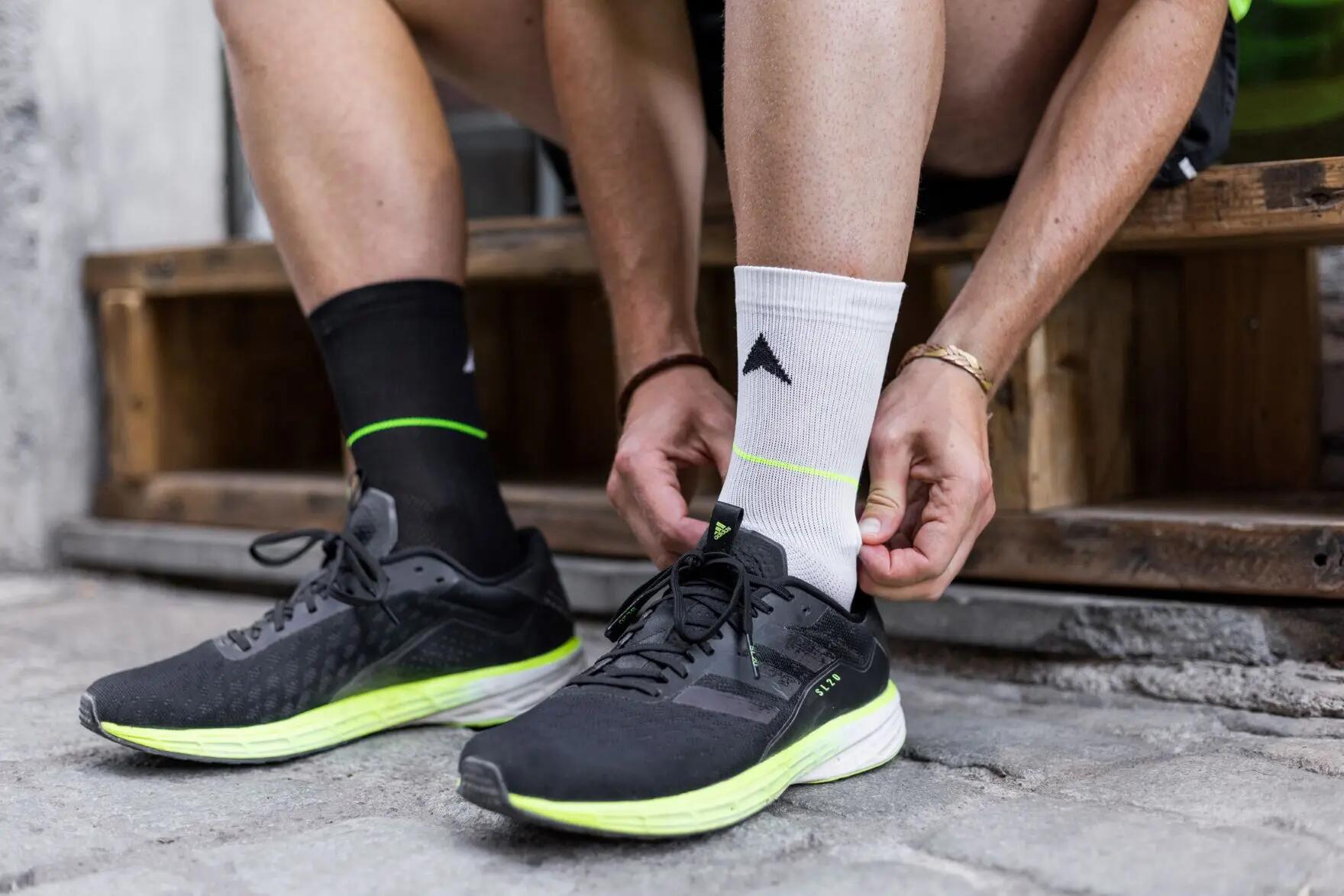 Chaussettes vélo de route pack de 3 – Noir et Blanc 3/4