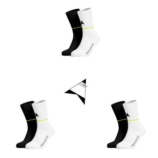 Chaussettes vélo de route pack de 3 – Noir et Blanc