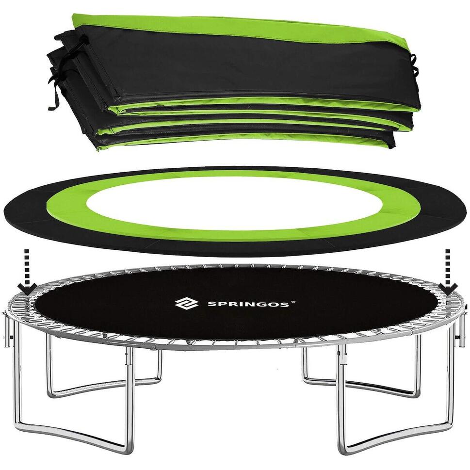 Trampolina ogrodowa z siatką wewnętrzną i drabinką Springos 12 FT 360/366/369 cm
