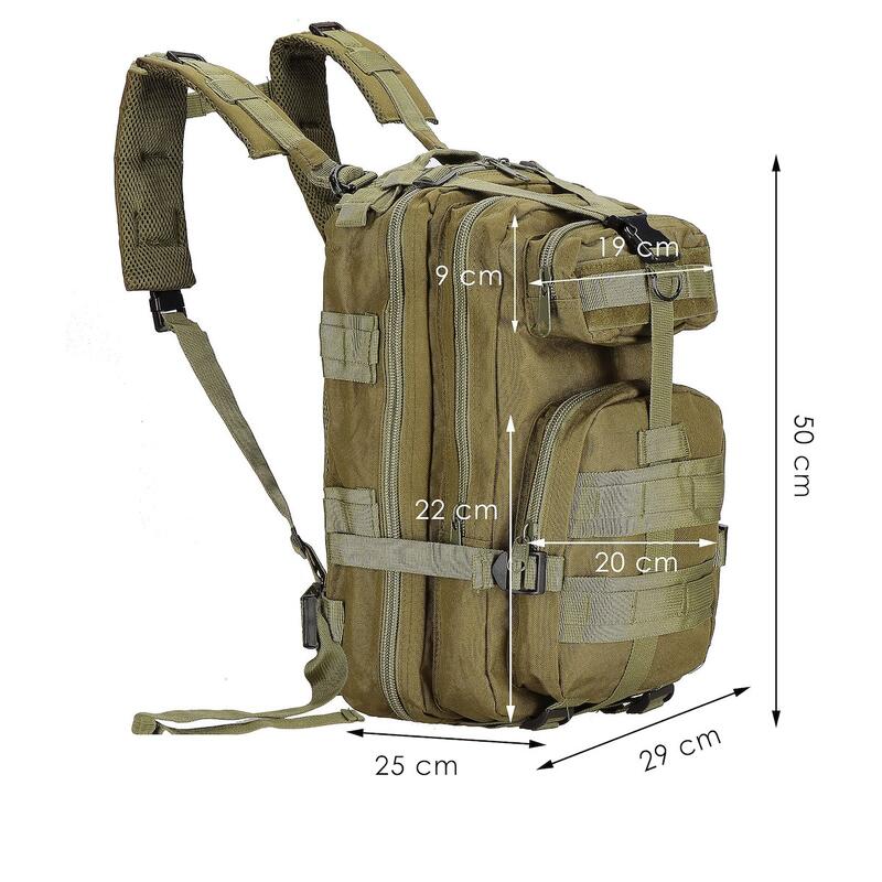 Rucsac tactic, Springos, 4 compartimente,38 L, verde kaki, 29x25x50 cm