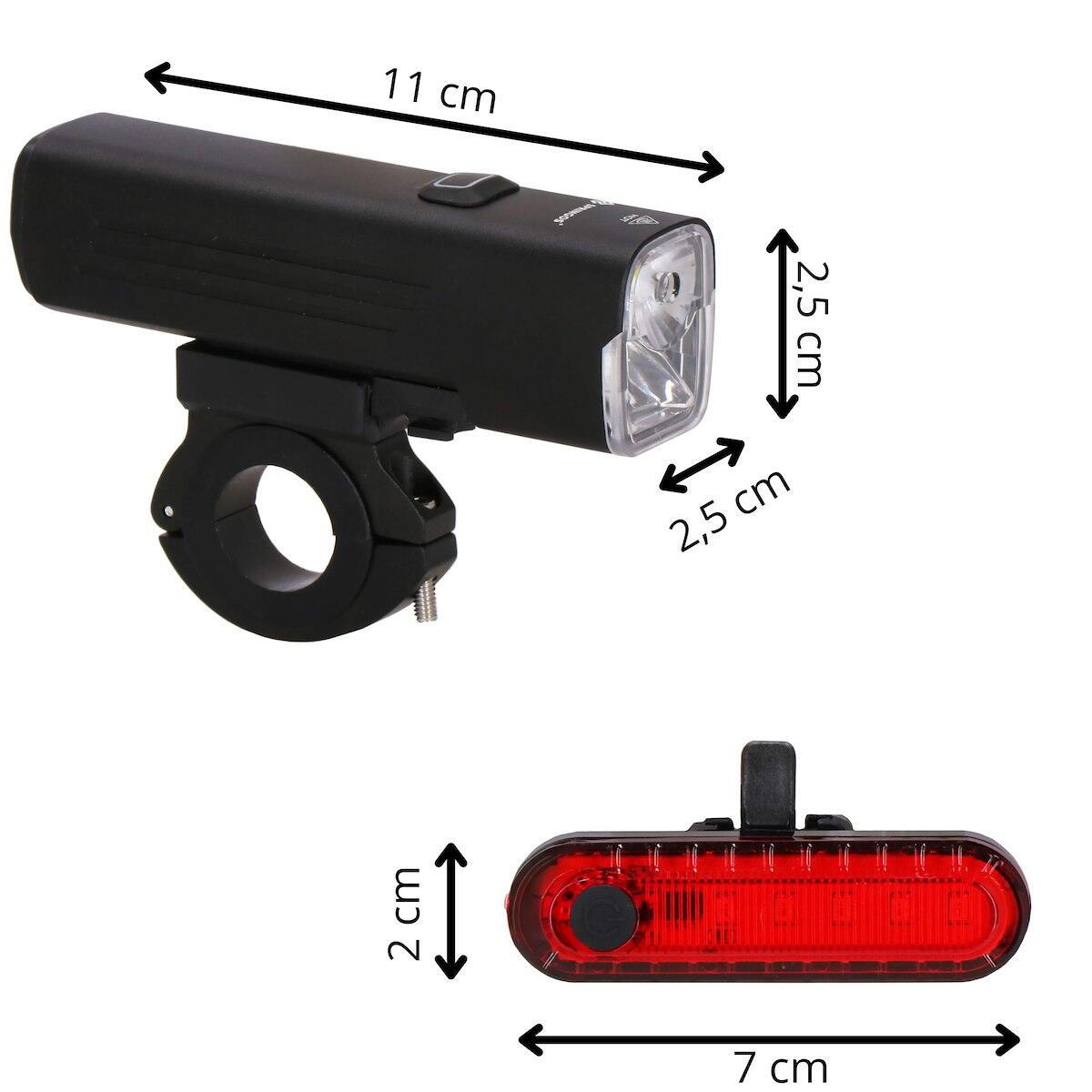Lampki rowerowe 2 szt. przednia/tylna Springos ładowane USB 7/7