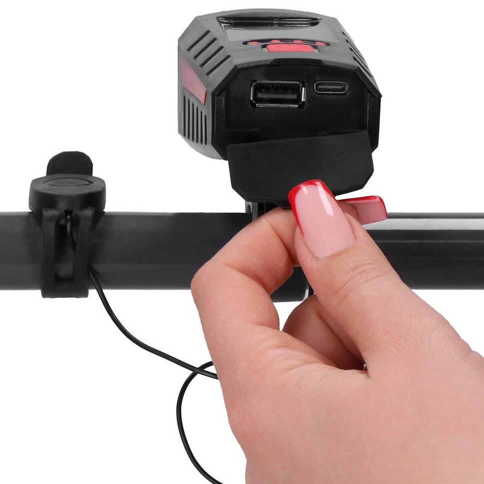 Lampki rowerowe 2 szt. przednia/tylna Springos ładowane USB i solarnie