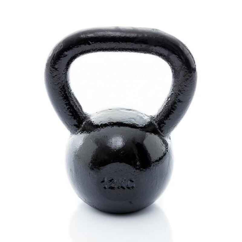 Kettlebell aus Gusseisen - Schwarz - 12 kg