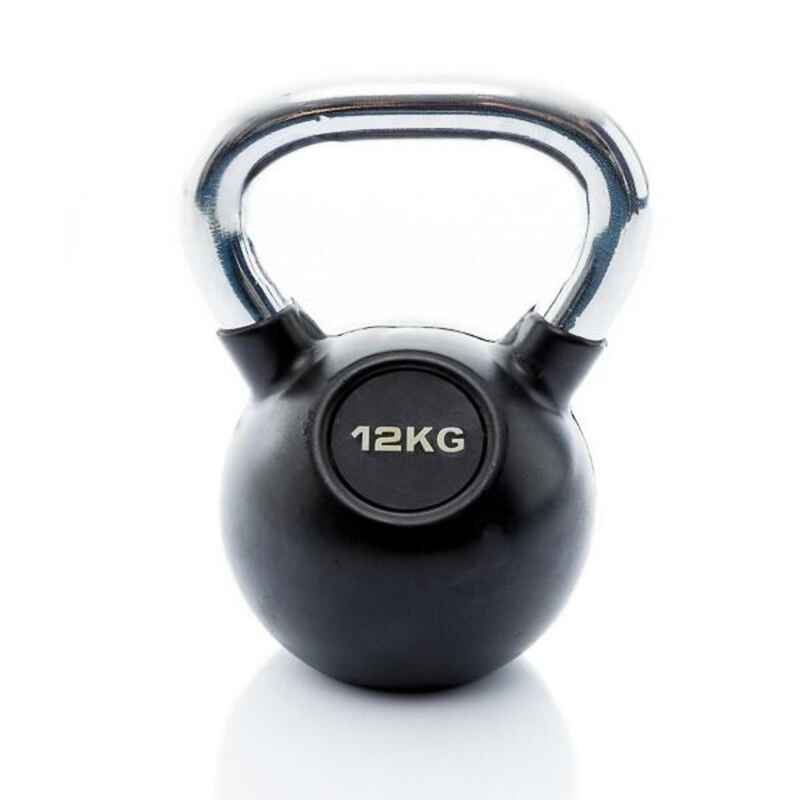 Muscle Power Rubber Kettlebell - Schwarz - 12 kg
