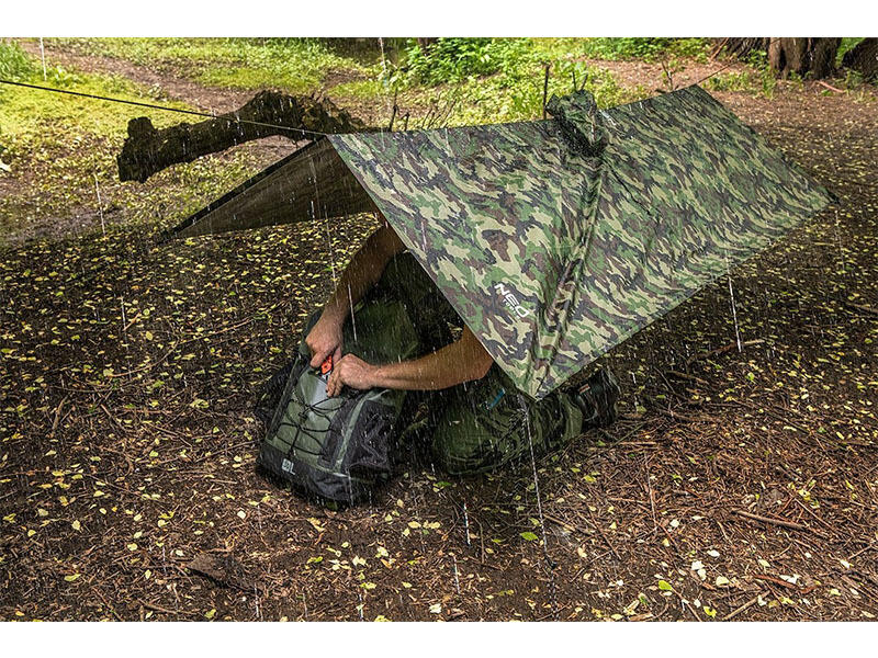 Poncho peleryna przeciwdeszczowa 3w1 tarp mata 5/5