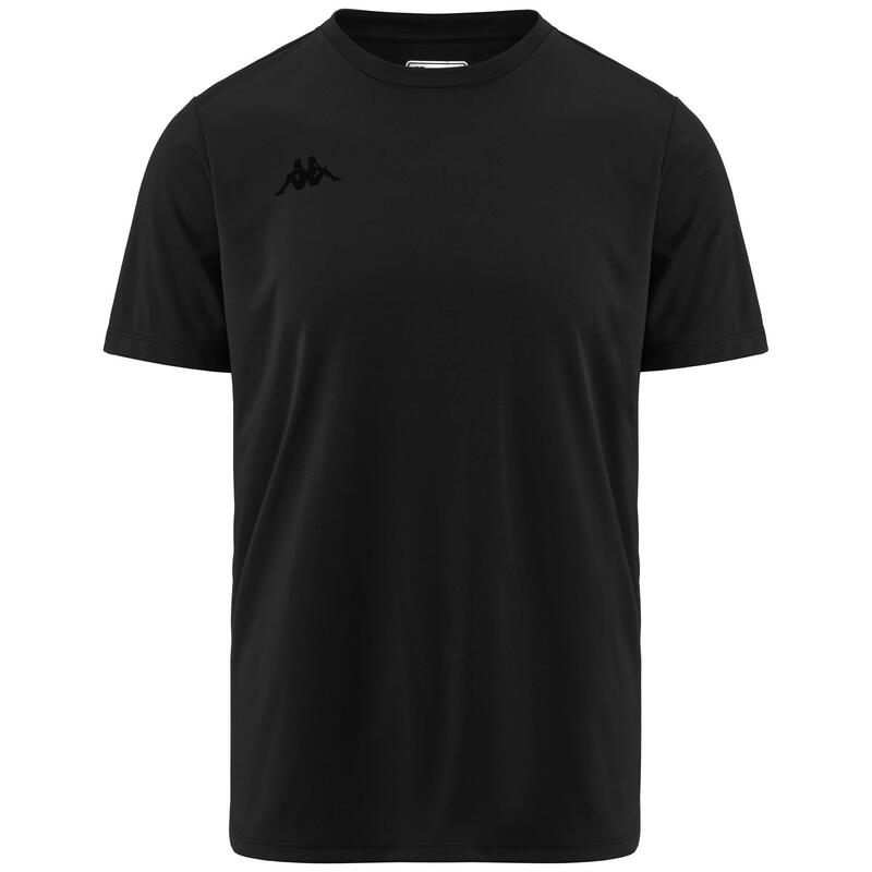 kappa t-shirt da uomo in poliestere nero da fitness .