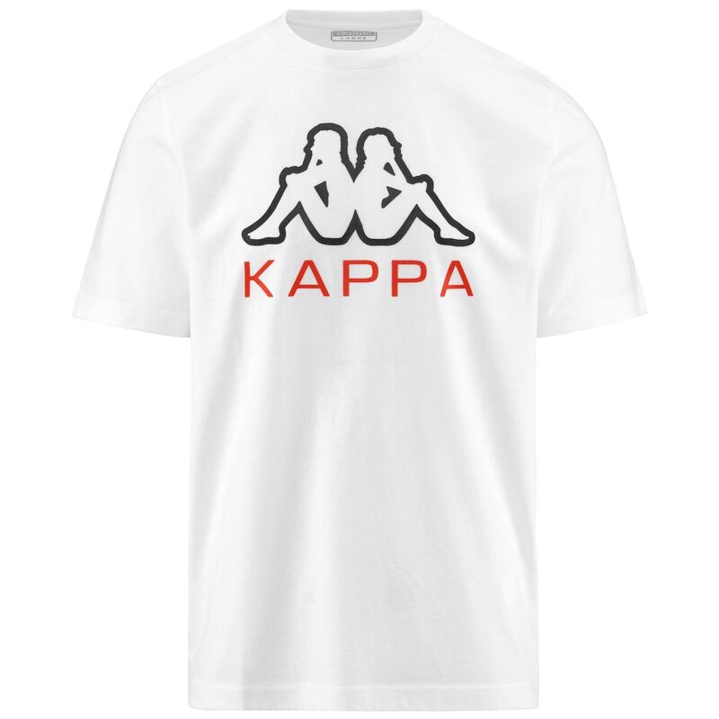 kappa t-shirt da uomo in cotone bianco da fitness