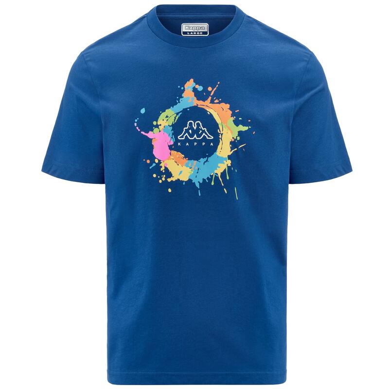 kappa t-shirt da uomo in cotone blu da fitness .