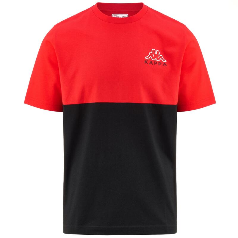 kappa t-shirt da uomo in cotone rosso da fitness