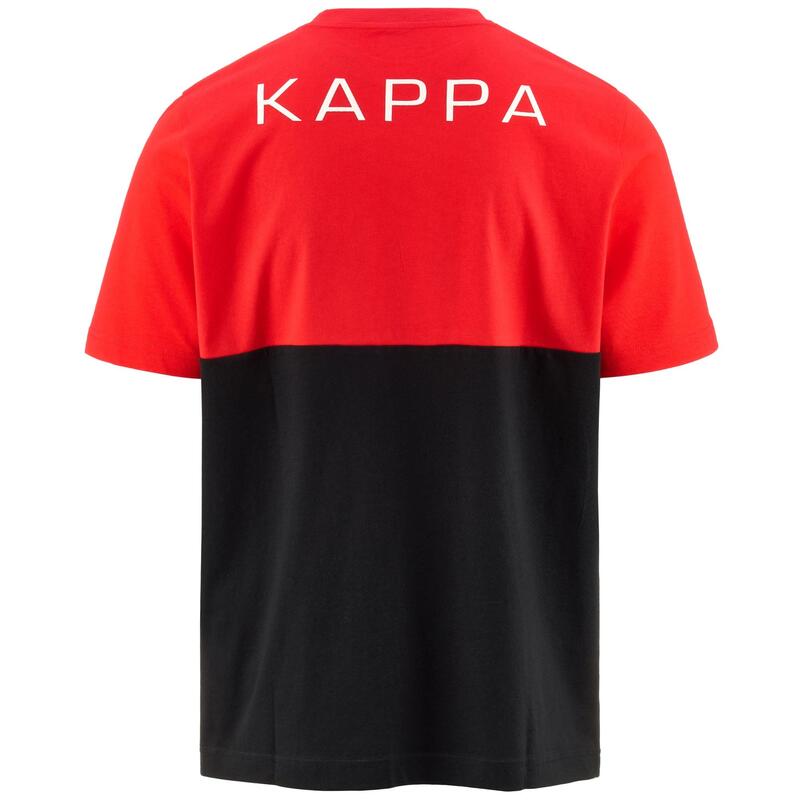 kappa t-shirt da uomo in cotone rosso da fitness .