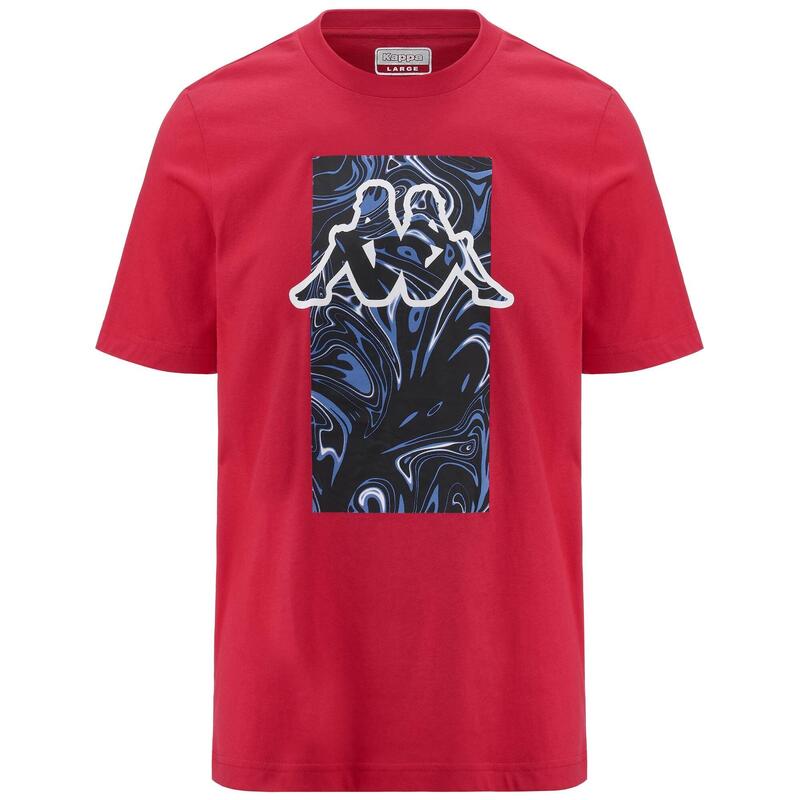 kappa t-shirt da uomo in cotone rosso da fitness .