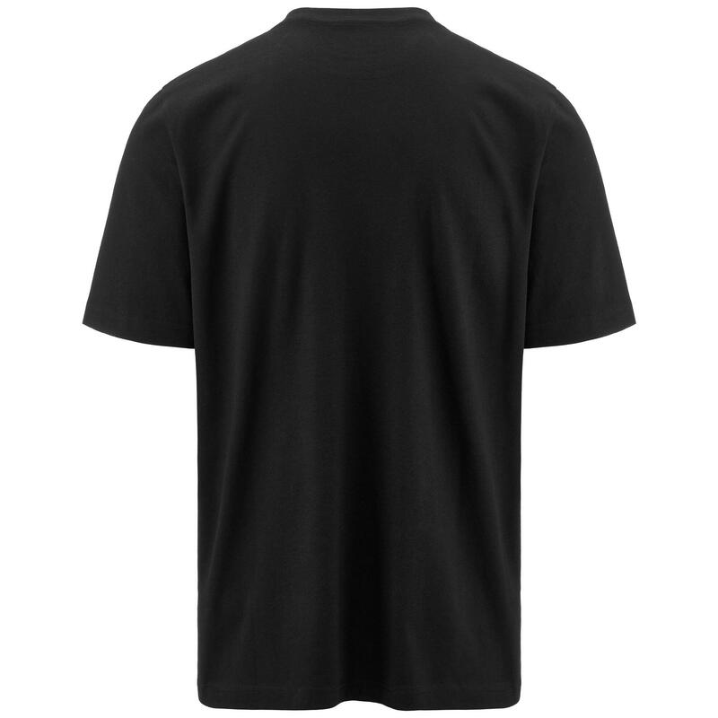 kappa t-shirt da uomo in cotone nero da cardio training