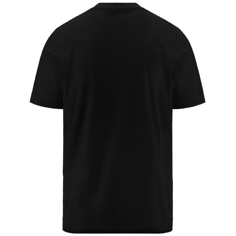 kappa t-shirt da uomo in cotone nero da cardio training