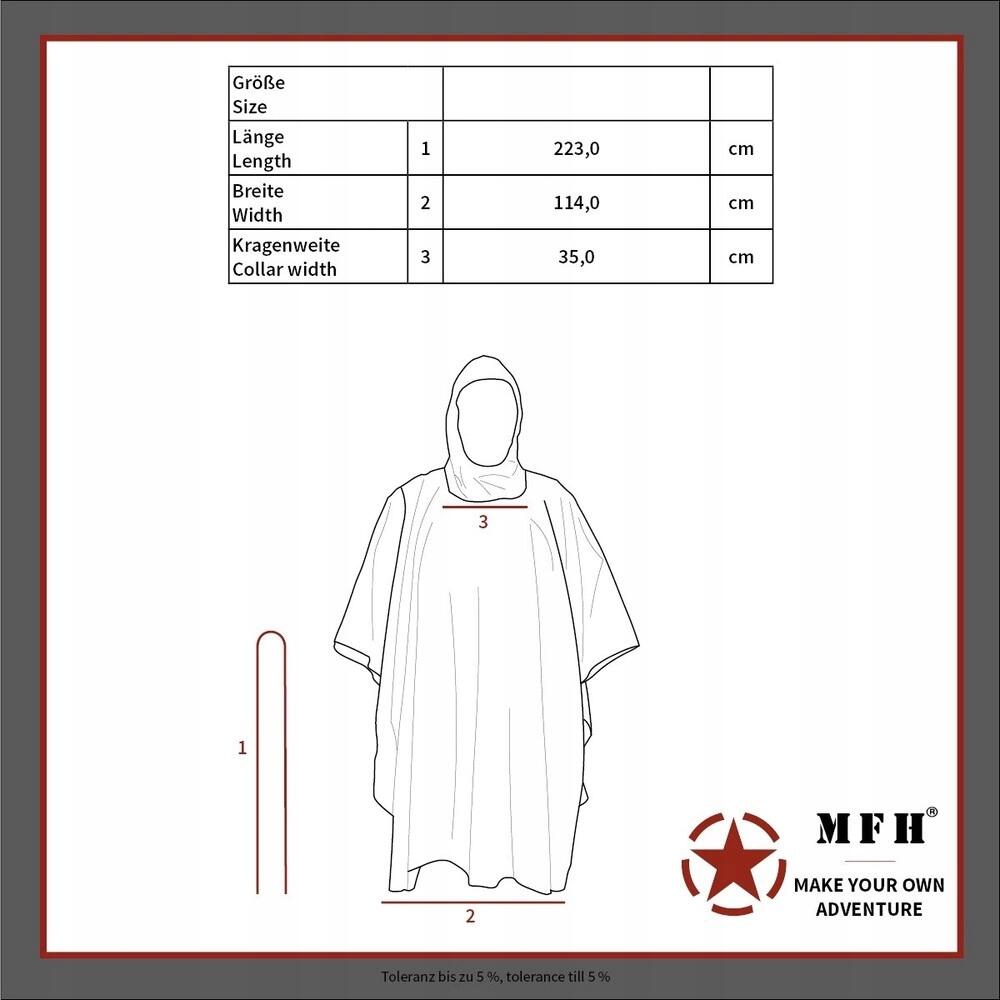 MFH US Poncho Ripstop Black 3/4