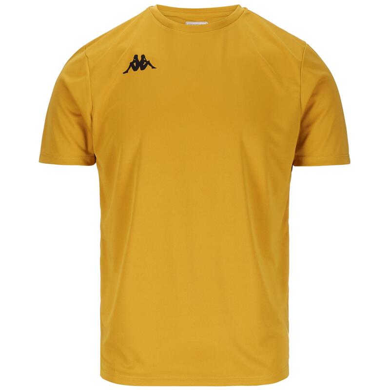 kappa t-shirt da uomo in poliestere giallo da fitness