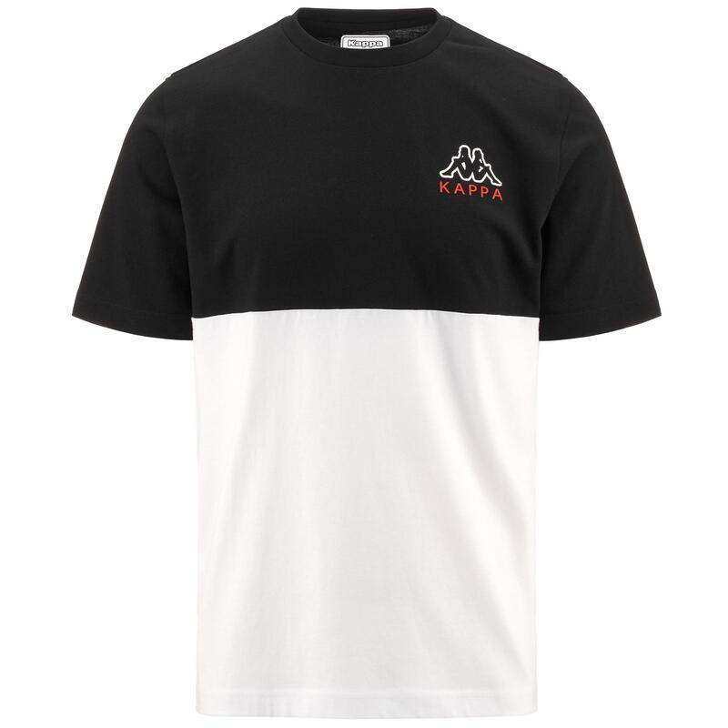 kappa t-shirt da uomo in cotone nero da fitness .