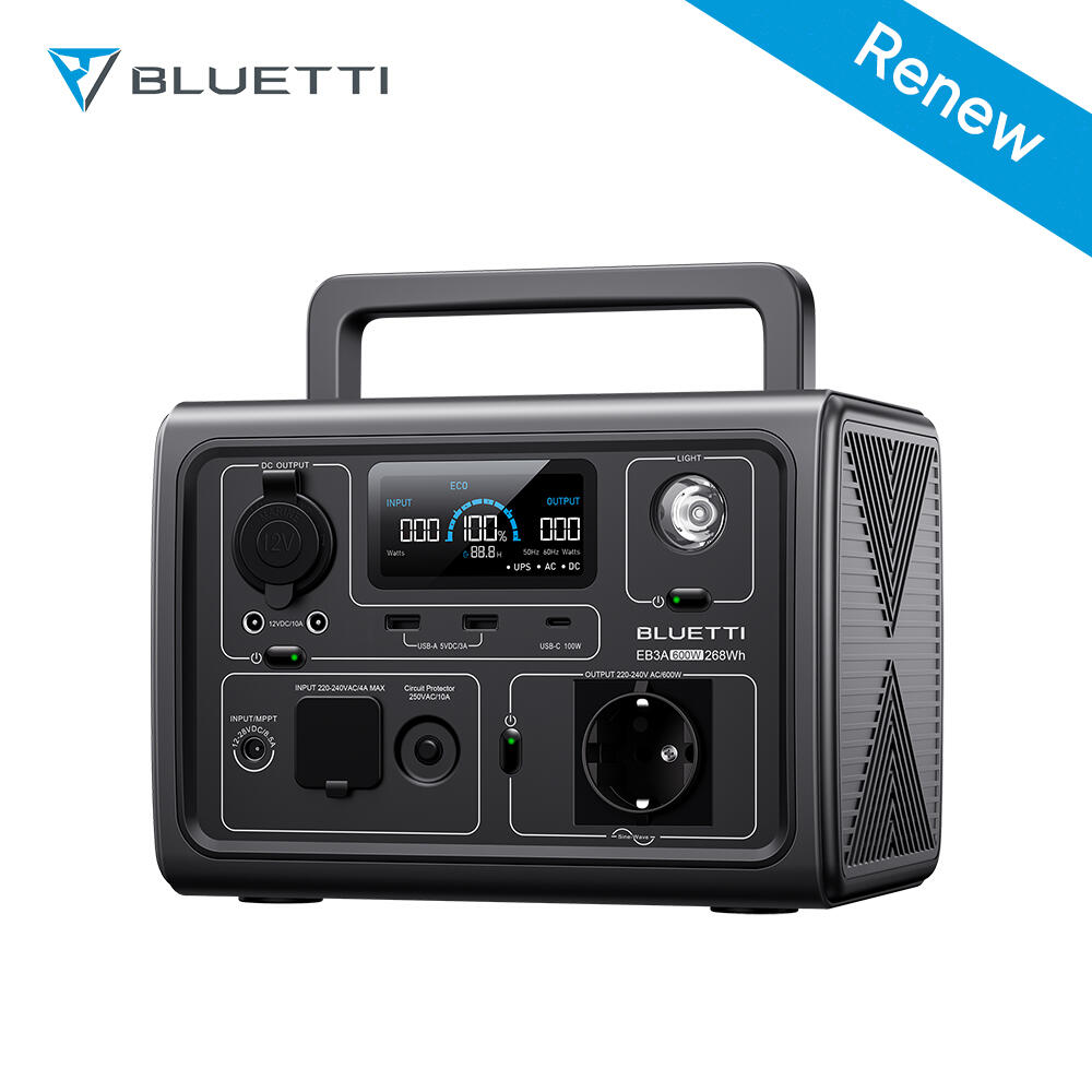 Estação de energia portátil BLUETTI EB3A 600W/268Wh (90% nova)