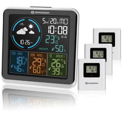 Thermohygromètre multifonctionnel avec 4 résultats de mesure de la température