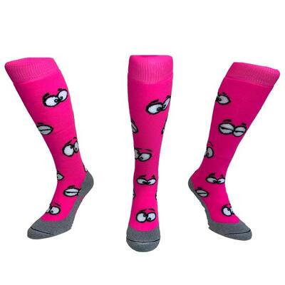Hingly langs sportkousen ogen roze