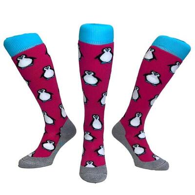 Hingly lange sportkousen pinguin fuchsia