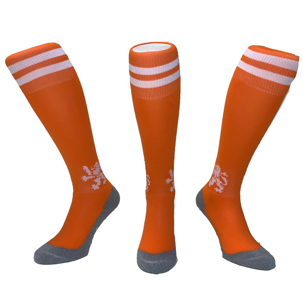 Hingly Lange sportsokken Oranje met witte Leeuw 1/2