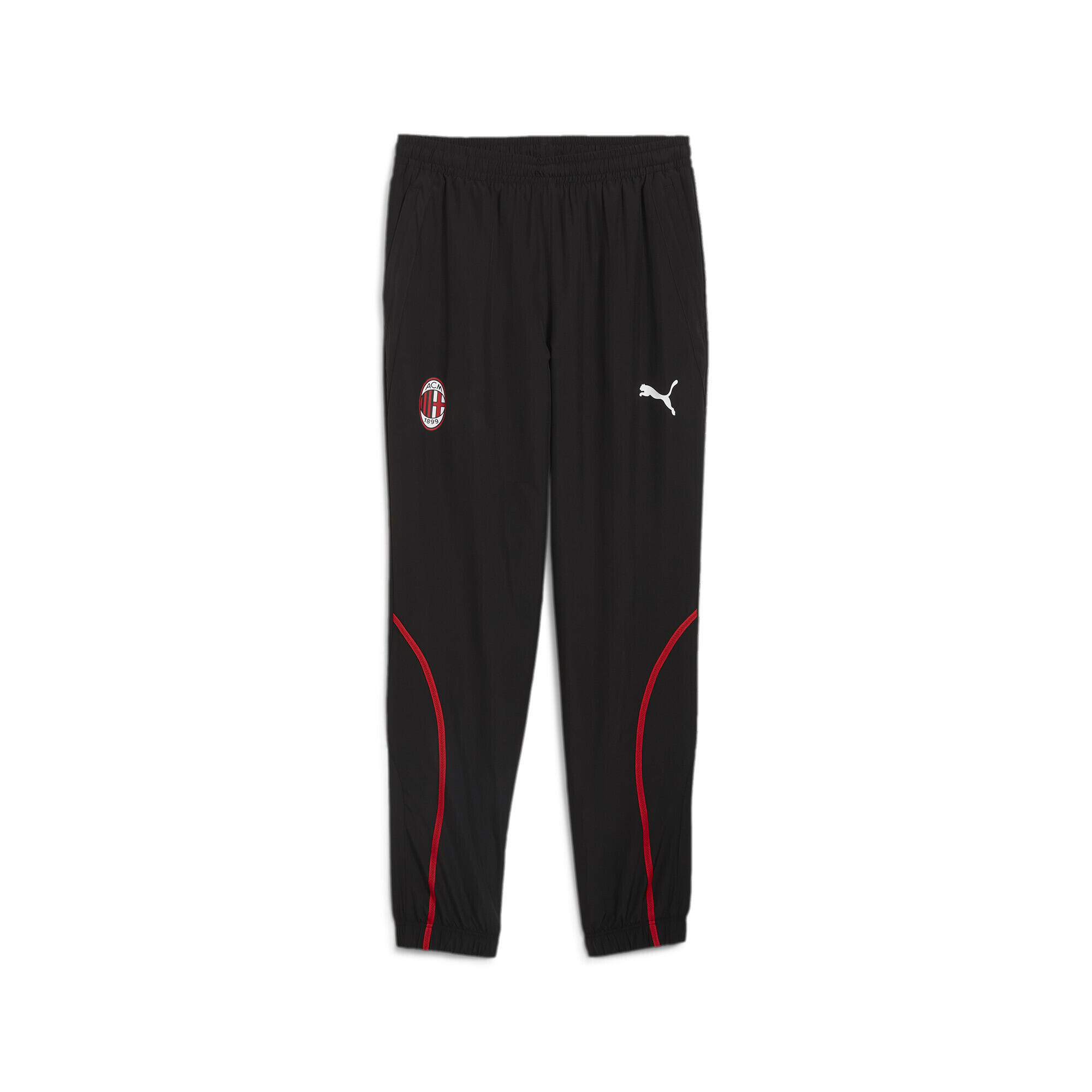 PUMA Pantaloni in tessuto pre-partita AC Milan da uomo PUMA Black For All Time Red