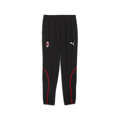 Męskie tkane spodnie przedmeczowe z tkaniny AC Milan PUMA Black For All Time Red