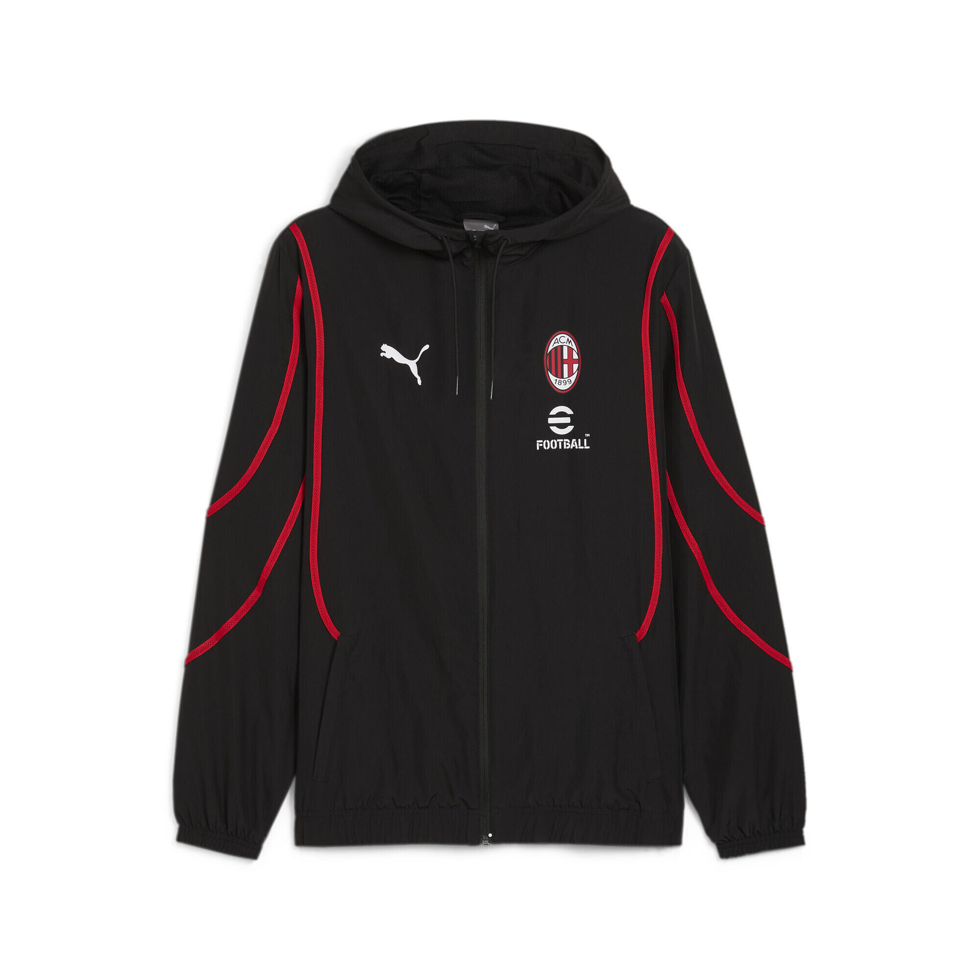 Puma - Veste Tissée D'Avant-match Ac Milan Homme Puma Black For All Time Red - Doudoune Synthétique - Noir|rouge - S - Decathlon