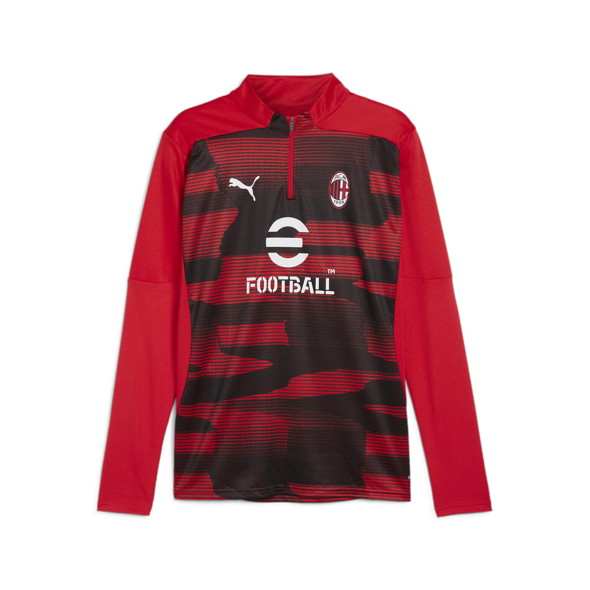 Haut d'avant-match à 1/4 zip AC Milan Homme PUMA For All Time Red Black 1/7