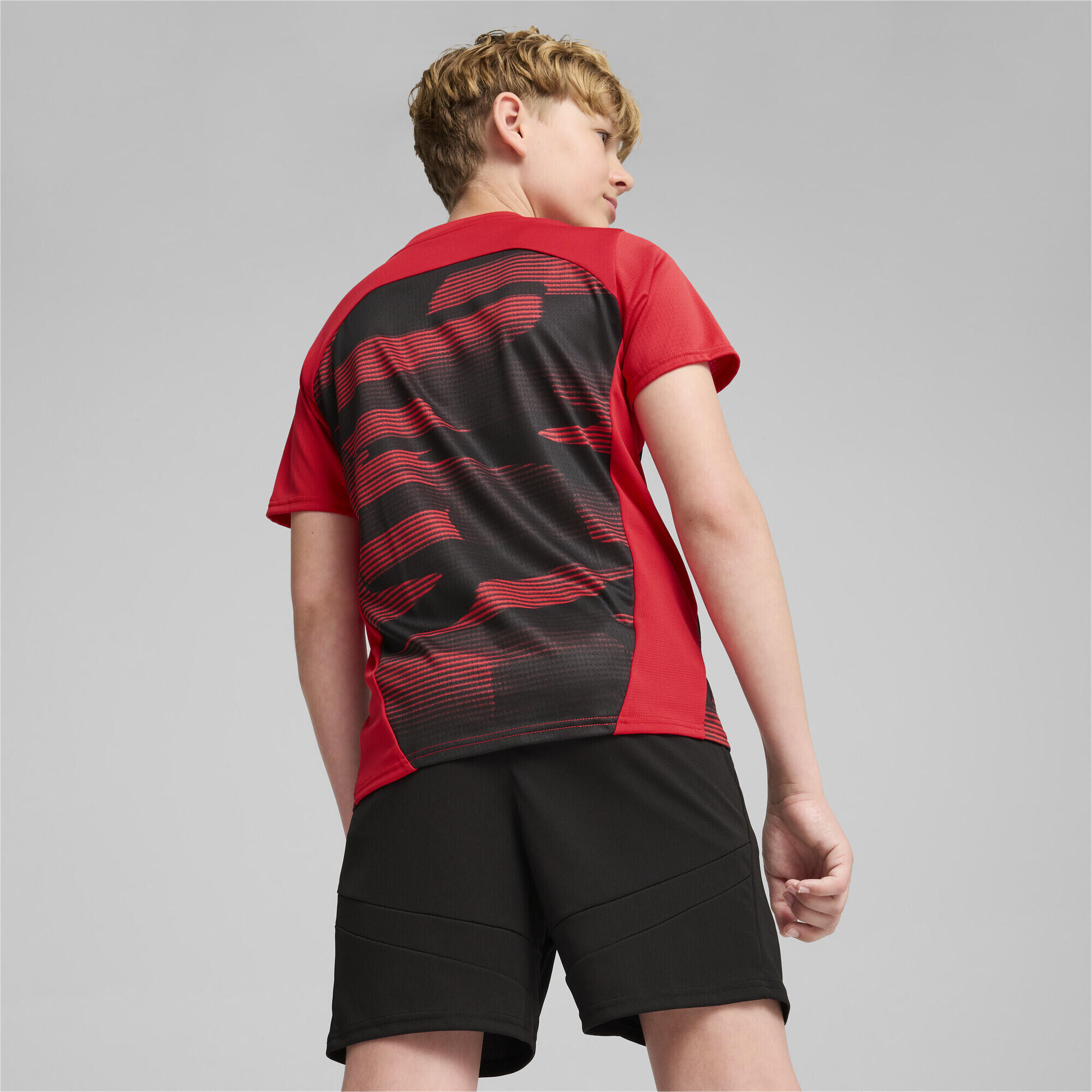 Maglia a maniche corte pre-partita AC Milan per ragazzi PUMA 5/7