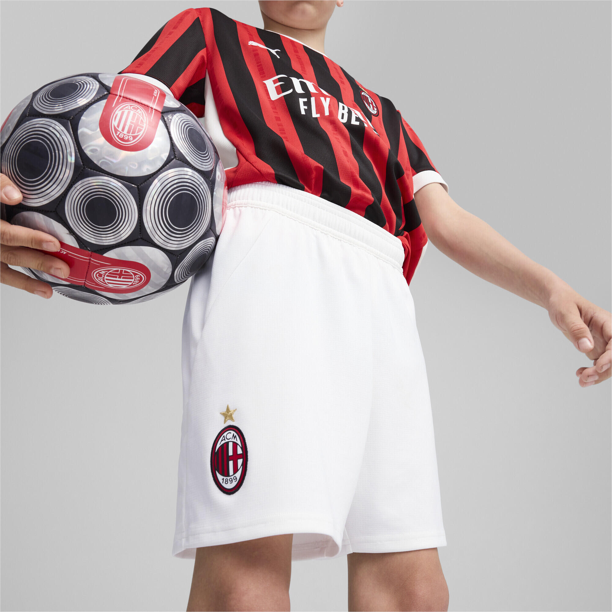 Shorts AC Milan 24/25 per ragazzi PUMA White For All Time Red 3/7