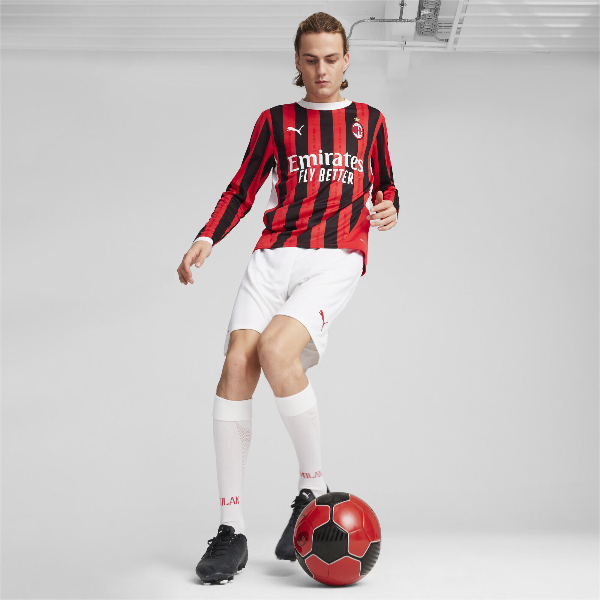 Shorts AC Milan 24/25 da uomo PUMA White For All Time Red 4/7