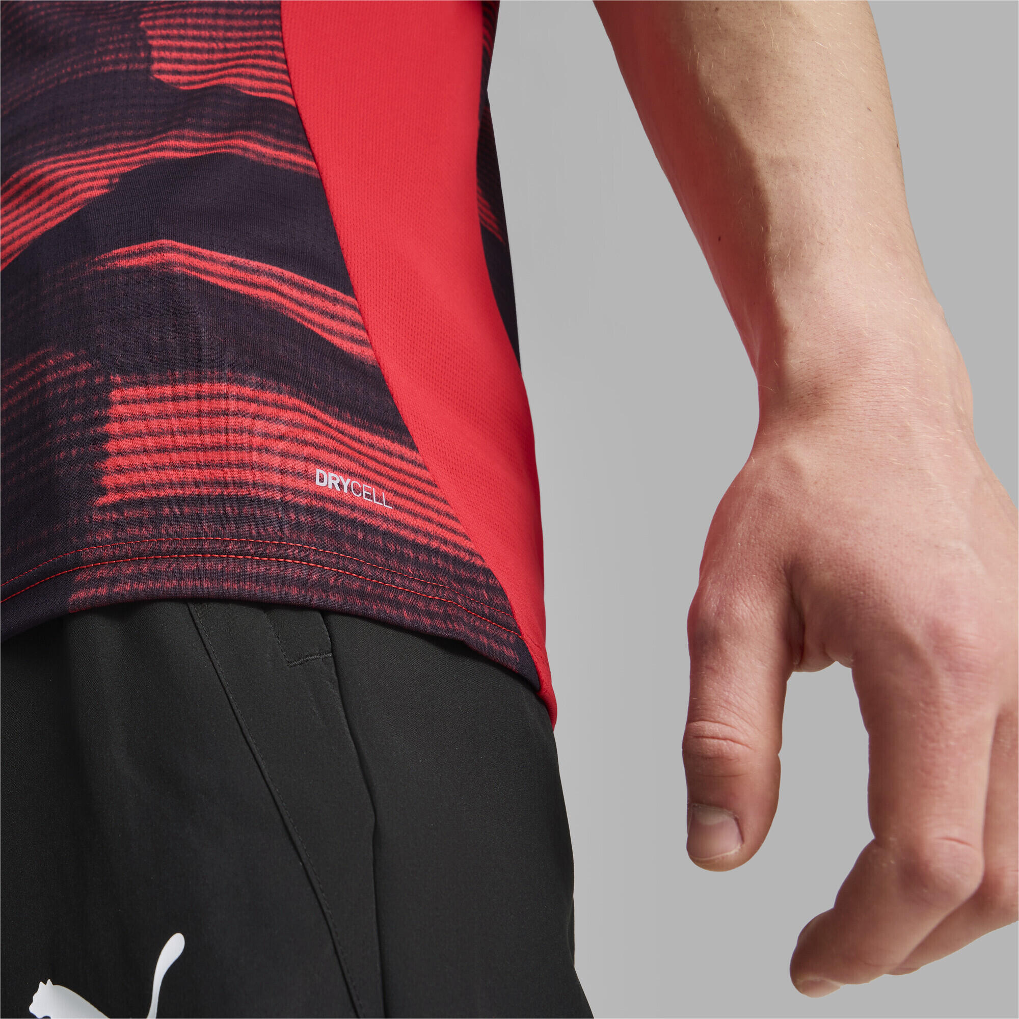 Maglia a maniche corte pre-partita AC Milan da uomo PUMA For All Time Red Black 3/7