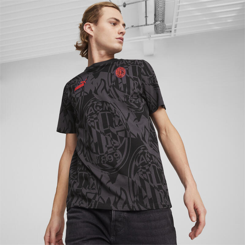 T-shirt à motif all-over ftblCULTURE AC Milan Homme PUMA Black