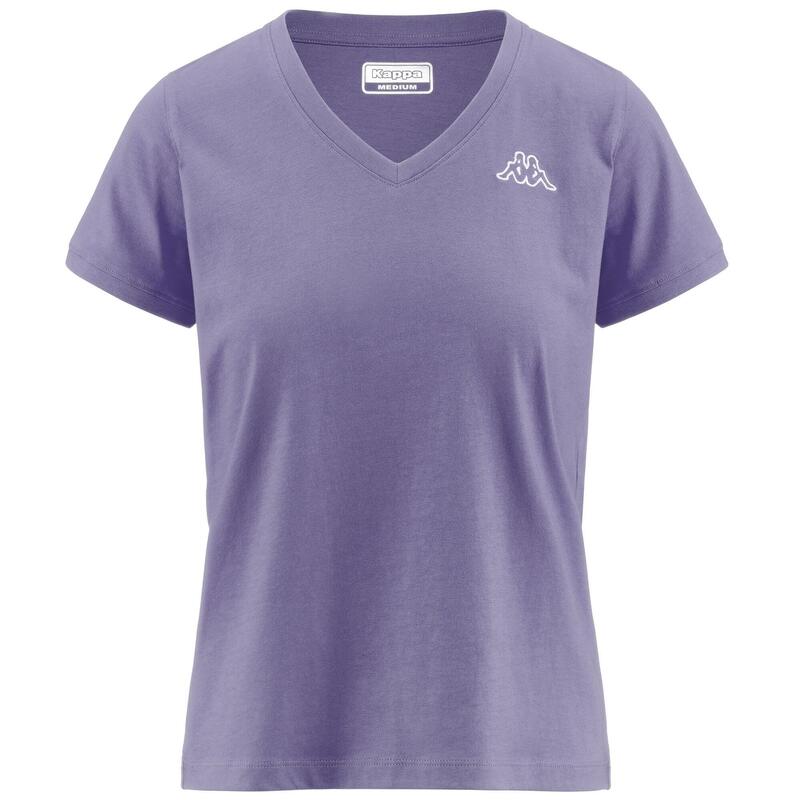 kappa t-shirt da donna in cotone viola da fitness