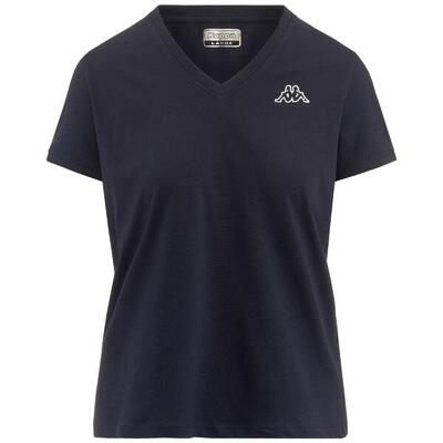 t-shirt da donna in cotone blu da fitness