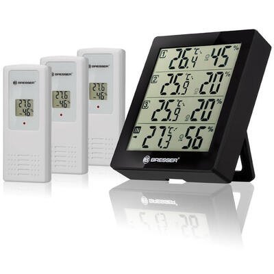 Thermo- / Hygrometer Quadro mit 3 Außensensoren s.