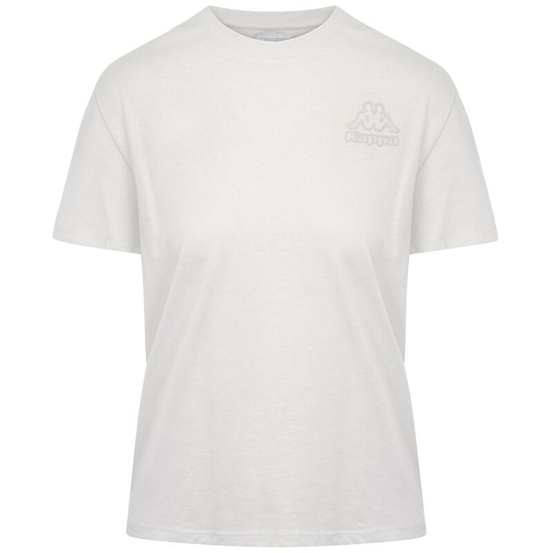 kappa t-shirt da donna in cotone bianco da cardio training