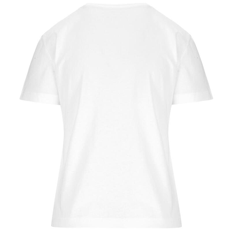 kappa t-shirt da donna in cotone bianco da cardio training