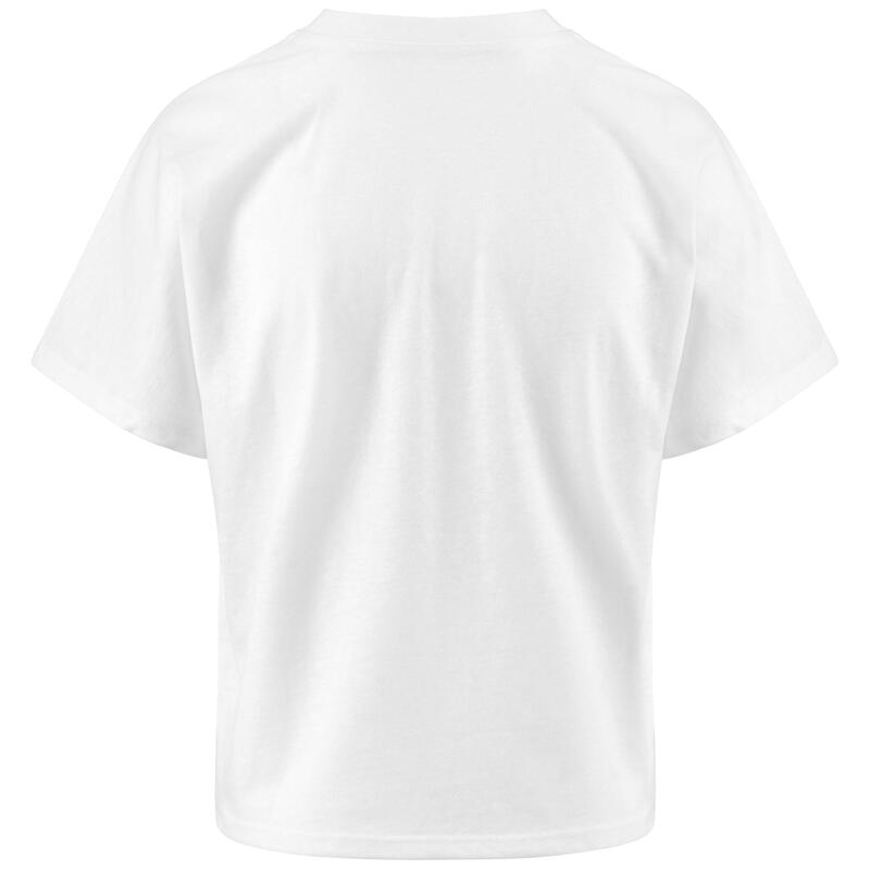 kappa t-shirt da donna in cotone bianco da cardio training