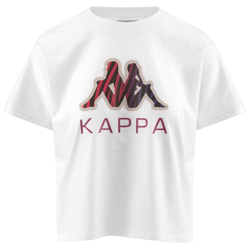 kappa t-shirt da donna in cotone bianco da cardio training